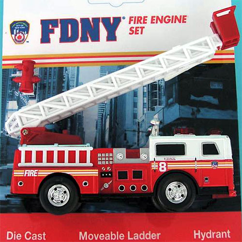 Toys: Model car - Fire Department New York FDNY - 13cm long - Ladder engine car
