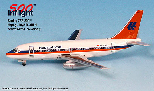 Airplane Models: Hapag-Lloyd - Boeing 737-200 - 1/500