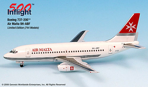 Airplane Models: Air Malta - Boeing 737-200 - 1/500