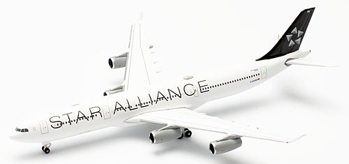 Airplane Models: Lufthansa Cityline - Star Alliance - Airbus A340-300 - 1/500
