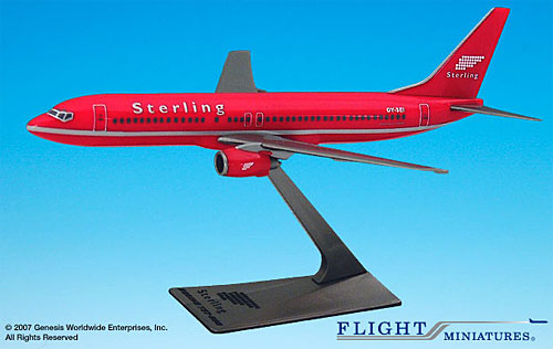 Airplane Models: Sterling - Red - Boeing 737-800 - 1/200