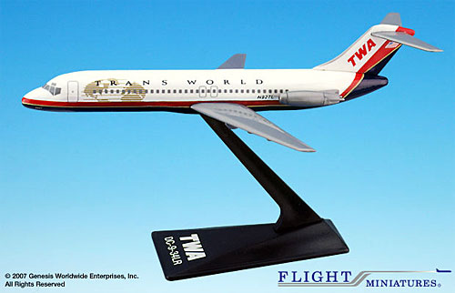 Airplane Models: TWA - McDonnell Douglas DC9 - 1/200