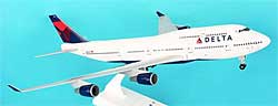 Airplane Models: Delta Air Lines - Boeing 747-400 - 1/200 - Premium model